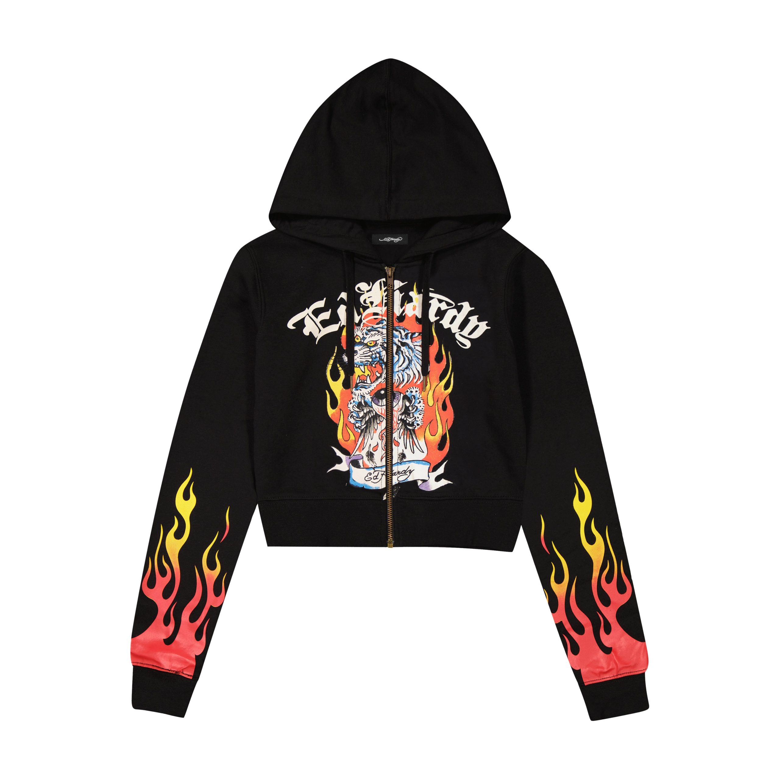 Tiger Flame Zip Front Hoodie